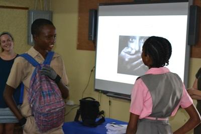 Children take part in a workshop run by interns at the Human Rights Project in Jamaica Projects Abroad Human Rights interns take part in an activity at a local school in Jamaica